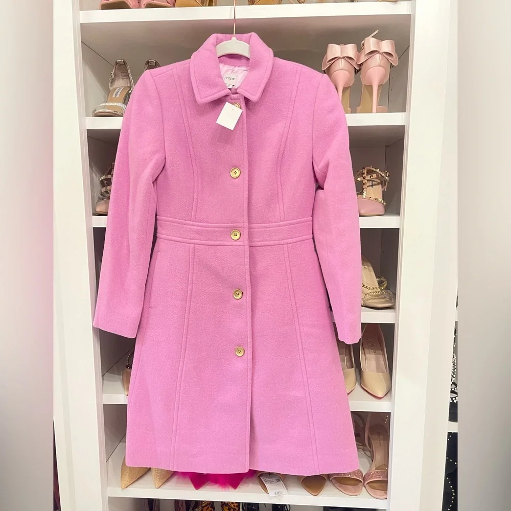 Last One NWT PINK J. CREW Wool-blend lady coat - Picture 12 of 17